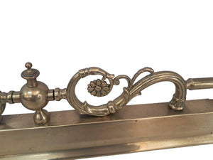 Antique Victorian Large Brass Fender Fireplace Decorative Art Nouveau Fire Surround