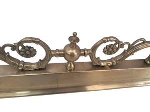 Antique Victorian Large Brass Fender Fireplace Decorative Art Nouveau Fire Surround