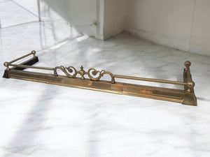 Antique Victorian Large Brass Fender Fireplace Decorative Art Nouveau Fire Surround