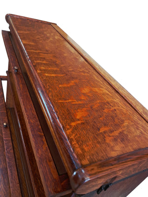 Antique Globe Wernicke Oak Three Stack Modular Bookcase Barrister c1899