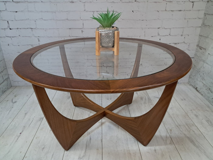 Mid Century Vintage G Plan Astro Round Teak Danish Style Coffee Table Retro