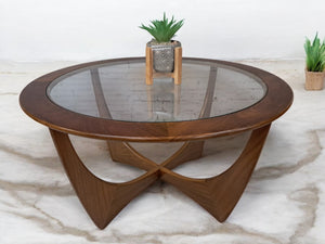 Mid Century Vintage G Plan Astro Round Teak Danish Style Coffee Table Retro