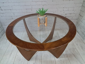 Mid Century Vintage G Plan Astro Round Teak Danish Style Coffee Table Retro