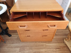 Mid Century G Plan Brandon Oak Chest of Drawers Desk Bureau Vintage Restored
