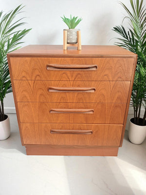 Mid Century G Plan Fresco Chest of Drawers Vintage Teak Danish Design Restored 1960