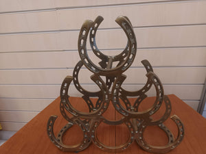 Vintage Horseshoe Wine Rack Brass Horseshoe 6 Bottle Wine Rack Retro 1980's