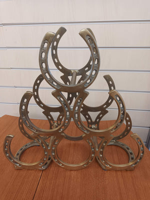 Vintage Horseshoe Wine Rack Brass Horseshoe 6 Bottle Wine Rack Retro 1980's