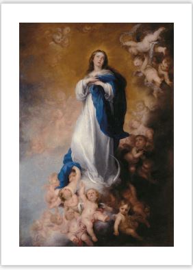 Vintage Immaculate Conception Fine Art Rolled Canvas Giglée Print Religious 1980