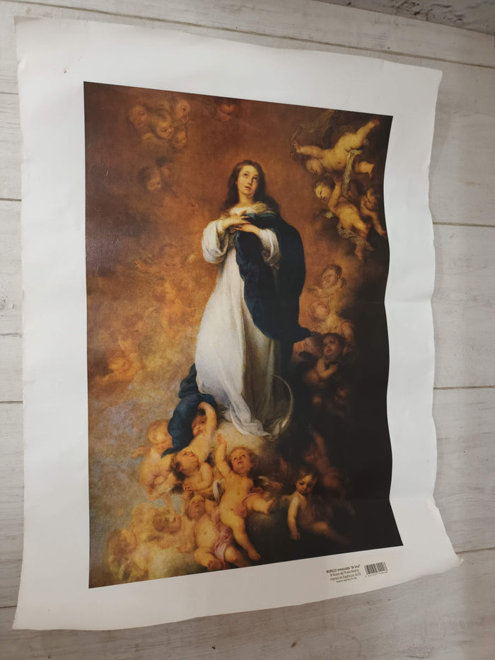 Vintage Immaculate Conception Fine Art Rolled Canvas Giglée Print Religious 1980