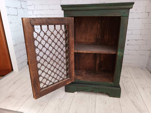 Antique Vintage Indian Cupboard Wooden Iron Jali Display Cabinet Shabby Chic