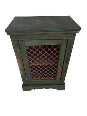 Antique Vintage Indian Cupboard Wooden Iron Jali Display Cabinet Shabby Chic