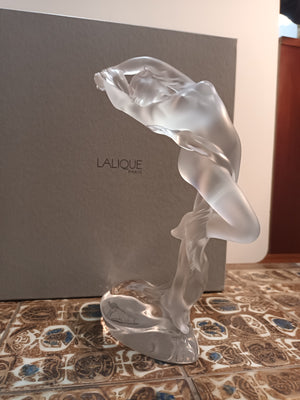 Lalique Acrobat Arms Up Female Nude Lady Figurine Statue Glass Boxed LARGE 2003 Vintage