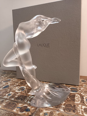 Lalique Acrobat Arms Up Female Nude Lady Figurine Statue Glass Boxed LARGE 2003 Vintage