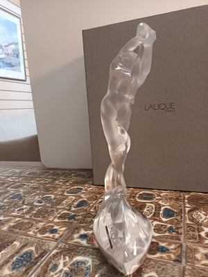 Lalique Acrobat Arms Up Female Nude Lady Figurine Statue Glass Boxed LARGE 2003 Vintage