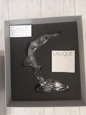 Lalique Acrobat Arms Up Female Nude Lady Figurine Statue Glass Boxed LARGE 2003 Vintage