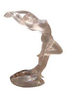 Lalique Acrobat Arms Up Female Nude Lady Figurine Statue Glass Boxed LARGE 2003 Vintage