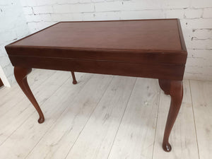 Vintage Leather Top Table Games Table Casino Card Table Side Table 1980