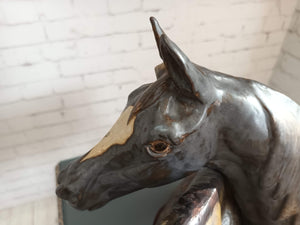 Vintage Lladro Horse Heads Pair Horses Equestrian Figurine Sculpture Gift Trophy