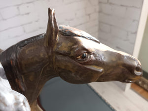 Vintage Lladro Horse Heads Pair Horses Equestrian Figurine Sculpture Gift Trophy