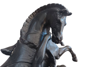 Antique Marly Style Horse & Lady LARGE Spelter Vintage Equestrian Gift Trophy Horse 1930's