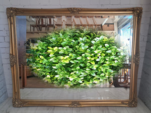 Antique Vintage Mirror X LARGE Gold Gilt Wooden Frame Louis XV Fireplace Over Mantle Mirror 1930's / 135CM