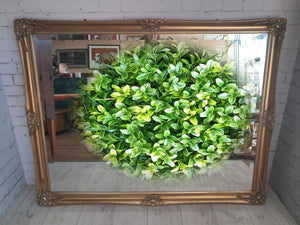 Antique Vintage Mirror X LARGE Gold Gilt Wooden Frame Louis XV Fireplace Over Mantle Mirror 1930's / 135CM