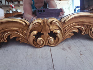 Antique Vintage Mirror LARGE Gold Gilt Frame Decorative Rococo Baroque Attewell 1960