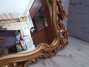 Antique Vintage Mirror LARGE Gold Gilt Frame Decorative Rococo Baroque Attewell 1960