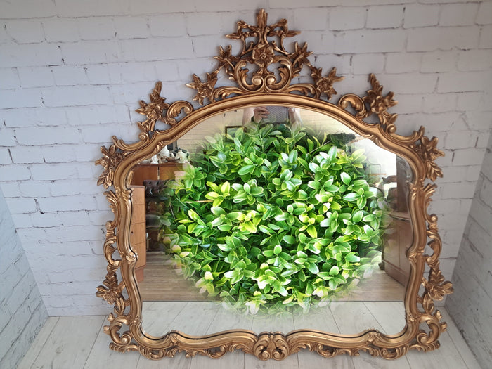 Antique Vintage Mirror LARGE Gold Gilt Frame Decorative Rococo Baroque Attewell 1960