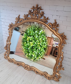 Antique Vintage Mirror LARGE Gold Gilt Frame Decorative Rococo Baroque Attewell 1960