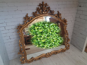 Antique Vintage Mirror LARGE Gold Gilt Frame Decorative Rococo Baroque Attewell 1960