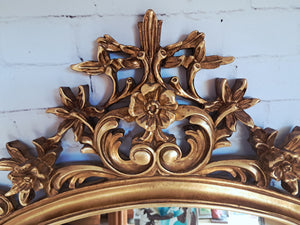 Antique Vintage Mirror LARGE Gold Gilt Frame Decorative Rococo Baroque Attewell 1960