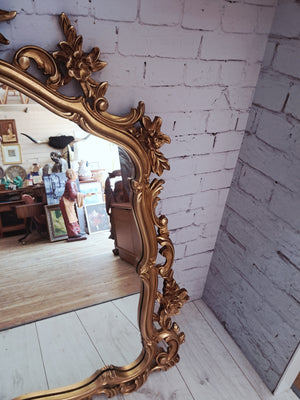 Antique Vintage Mirror LARGE Gold Gilt Frame Decorative Rococo Baroque Attewell 1960