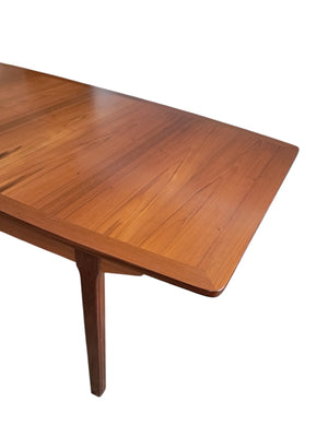 Mid Century Nathan Teak Dining Table Double Extending Seats 10 Restored Vintage 1970