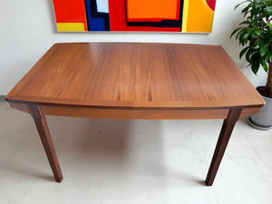 Mid Century Nathan Teak Dining Table Double Extending Seats 10 Restored Vintage 1970