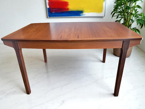 Mid Century Nathan Teak Dining Table Double Extending Seats 10 Restored Vintage 1970
