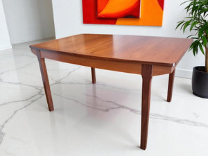 Mid Century Nathan Teak Dining Table Double Extending Seats 10 Restored Vintage 1970