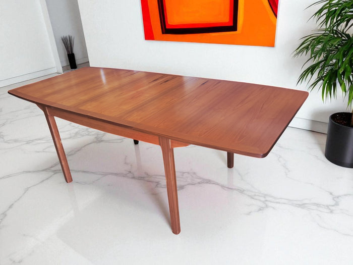 Mid Century Nathan Teak Dining Table Double Extending Seats 10 Restored Vintage 1970