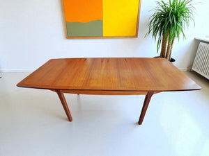 Mid Century Nathan Teak Dining Table Double Extending Seats 10 Restored Vintage 1970
