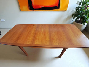 Mid Century Nathan Teak Dining Table Double Extending Seats 10 Restored Vintage 1970