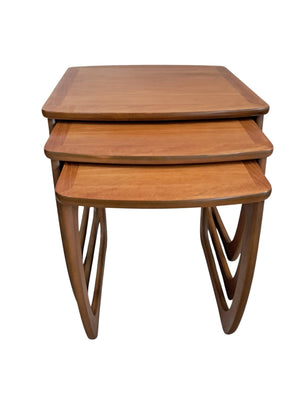 Mid Century Nathan Nest of Tables Side Table Teak Vintage Retro Trio Refinshed