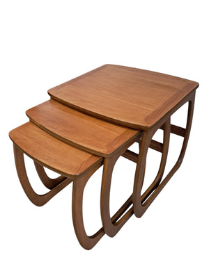 Mid Century Nathan Nest of Tables Side Table Teak Vintage Retro Trio Refinshed