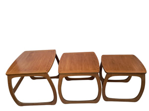 Mid Century Nathan Nest of Tables Side Table Teak Vintage Retro Trio Refinshed