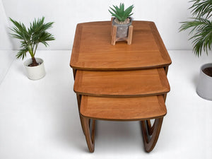 Mid Century Nathan Nest of Tables Side Table Teak Vintage Retro Trio Refinshed