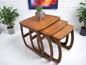 Mid Century Nathan Nest of Tables Side Table Teak Vintage Retro Trio Refinshed