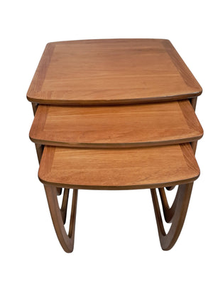 Mid Century Nathan Nest of Tables Side Table Teak Vintage Retro Trio Refinshed