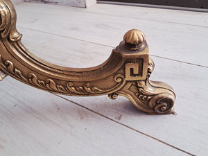 Vintage Onyx & Brass Marble Coffee Table Italian Style Rococo Gold Mid Century Table 1970