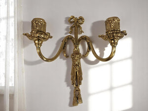 Antique Wall Sconce Light Candle Holder French Style Gold Rams Head Louis XV