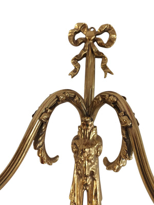 Antique Wall Sconce Light Candle Holder French Style Gold Rams Head Louis XV