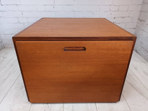 Vintage Record Cabinet Mid Century Modern Retro Vinyl Storage Unit Teak